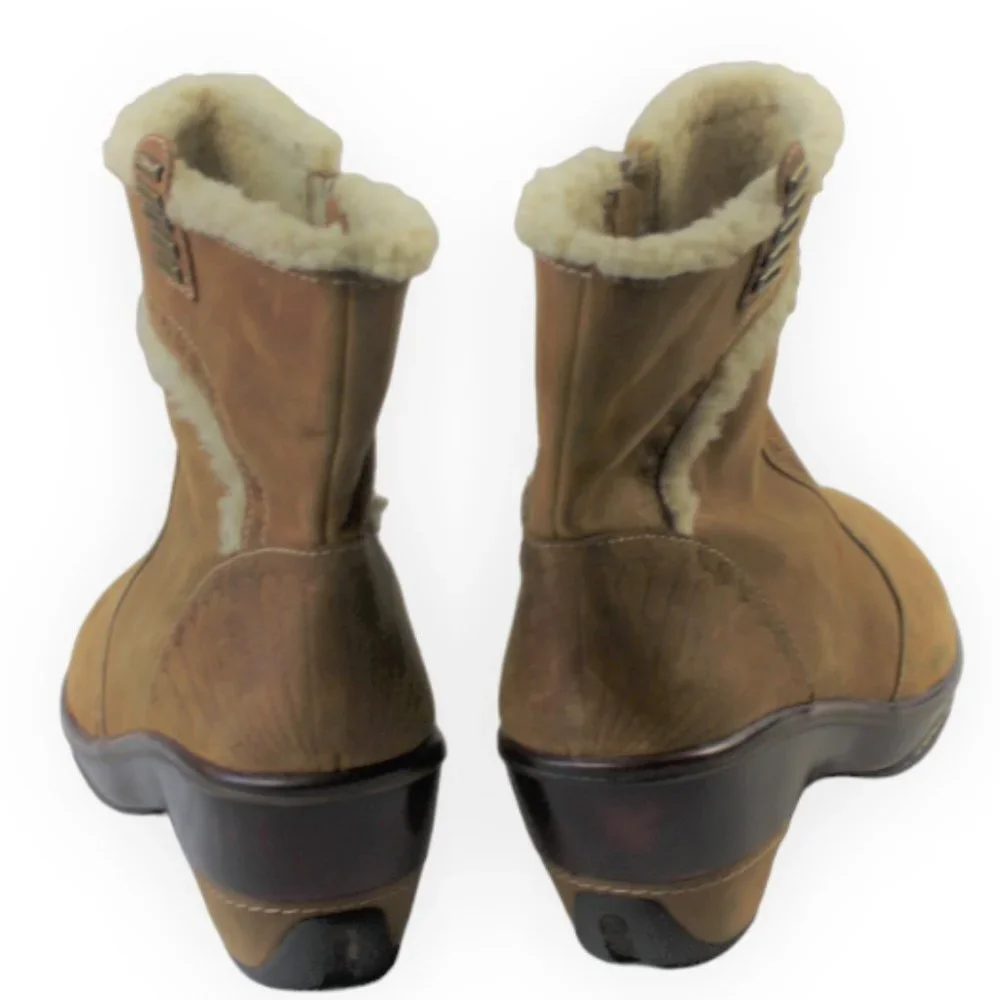 Jambu Valencia Tribal Embossed Suede Sport Wedge Boots Size 11
